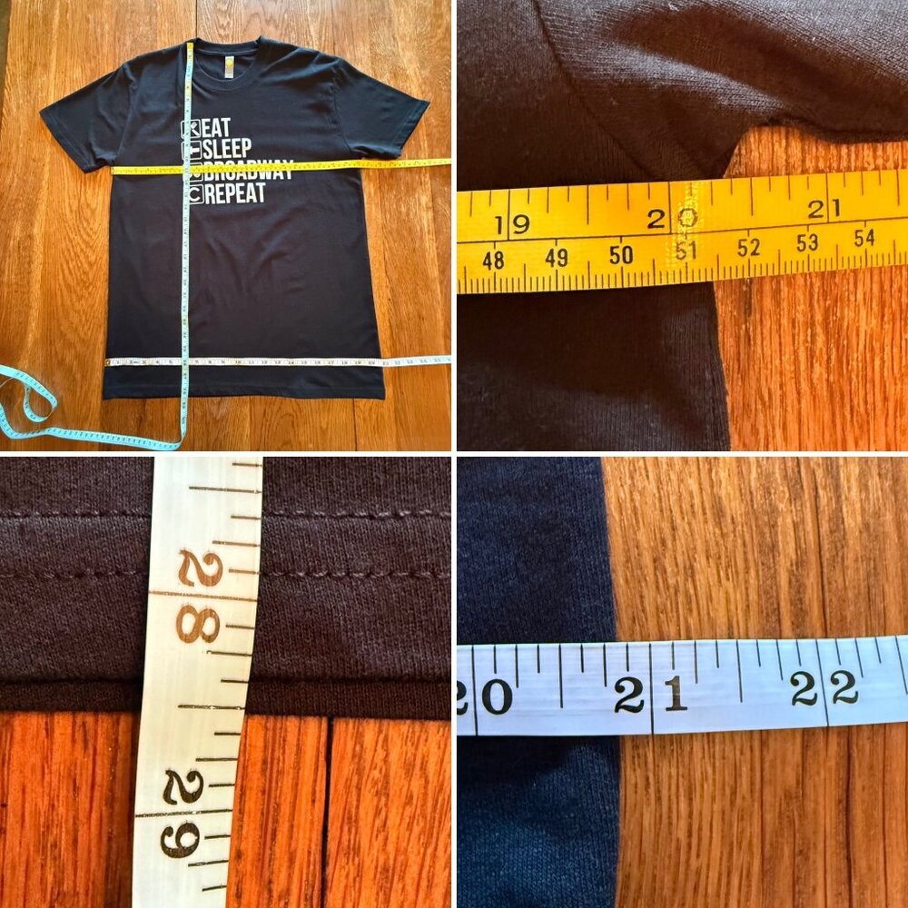 Eat Sleep Broadway Repeat T Shirt Sz Large Theater Graphic Black Tee - Picture 6 of 8